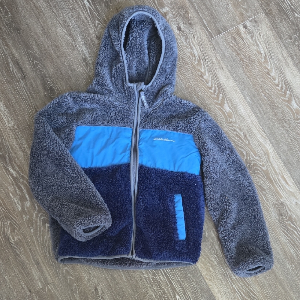 Eddie Bauer Kids Fleece Hoodie - Gray and Blue